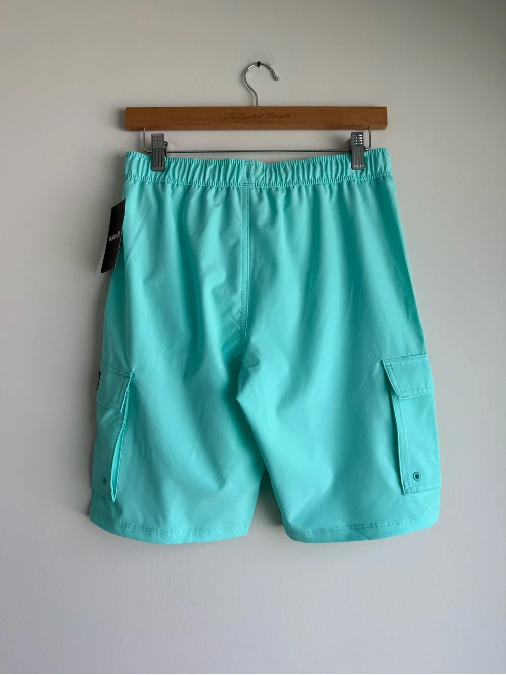 NWT Hurley Boys XL 14/16 Aqua Cargo Swim Trunks Board Shorts
